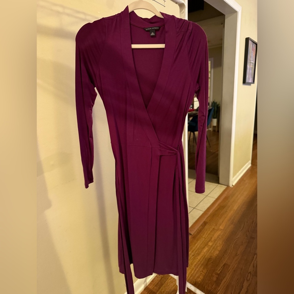 Purple wrap dress